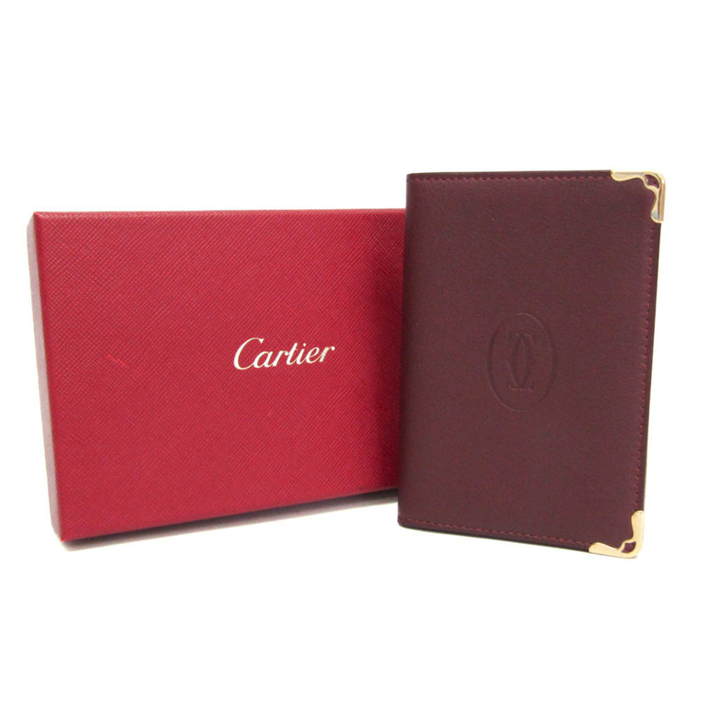 Cartier Must De Cartier L3001372 Leather Card Case Bordeaux - Picture 2 of 9
